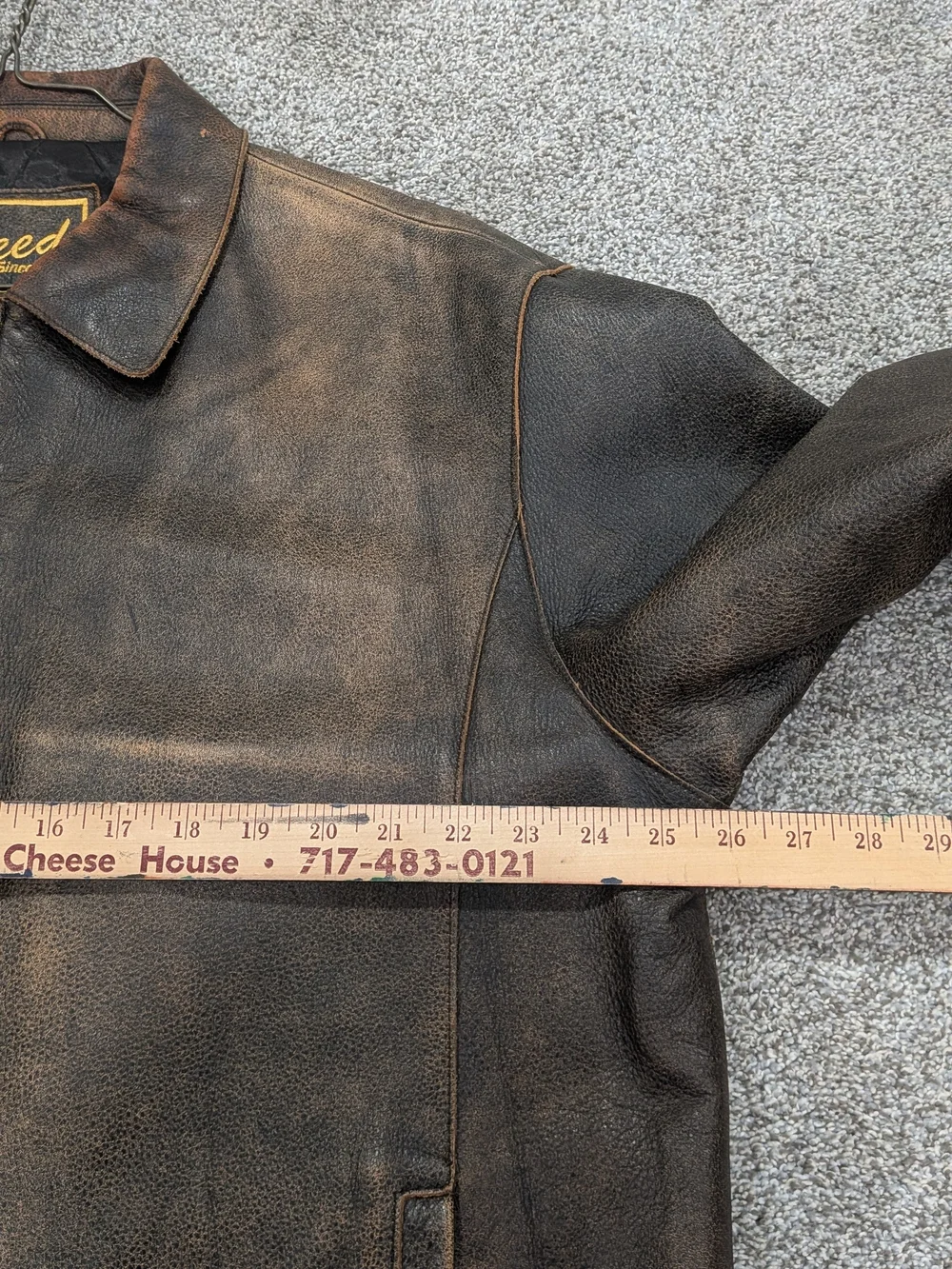 Vintage Reed Brown Leather Mens Retro Streetwear Biker Distressed Jacket Sz 42